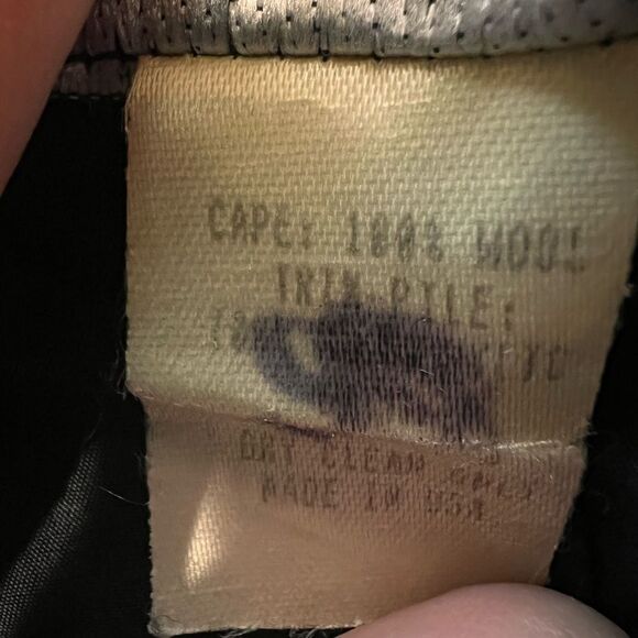 Vintage Adrienne Landau 100% Wool Faux Fur Trim Cape Coat Gray Made in USA OS - Picture 6 of 6